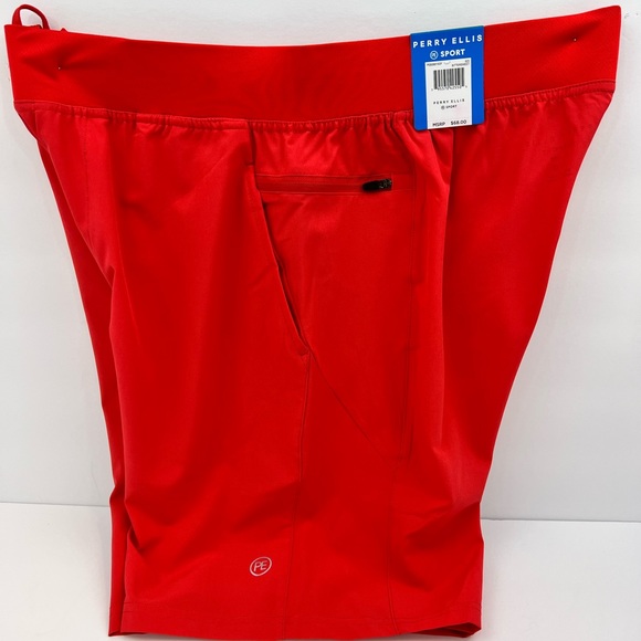 PERRY ELLIS SPORT SHORTS, RED, LARGE, WICKING STRECH FABRIC - Picture 7 of 16